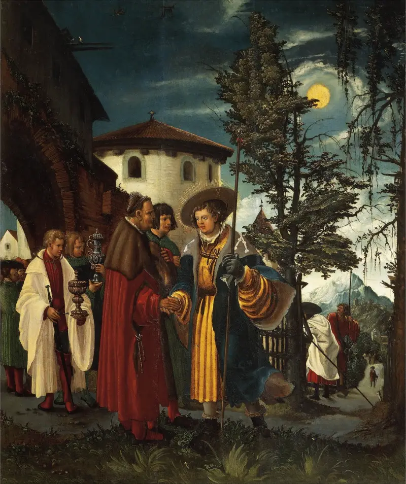 Saint Florian Taking Leave of the Monastery in Detail by Albrecht Altdorfer